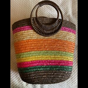 Muti-Colored Straw Tote